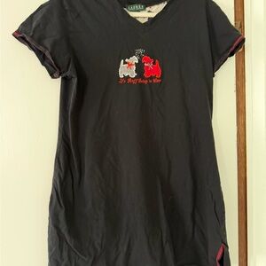 Ralph Lauren Black Pajamas with Red and White Dog Design